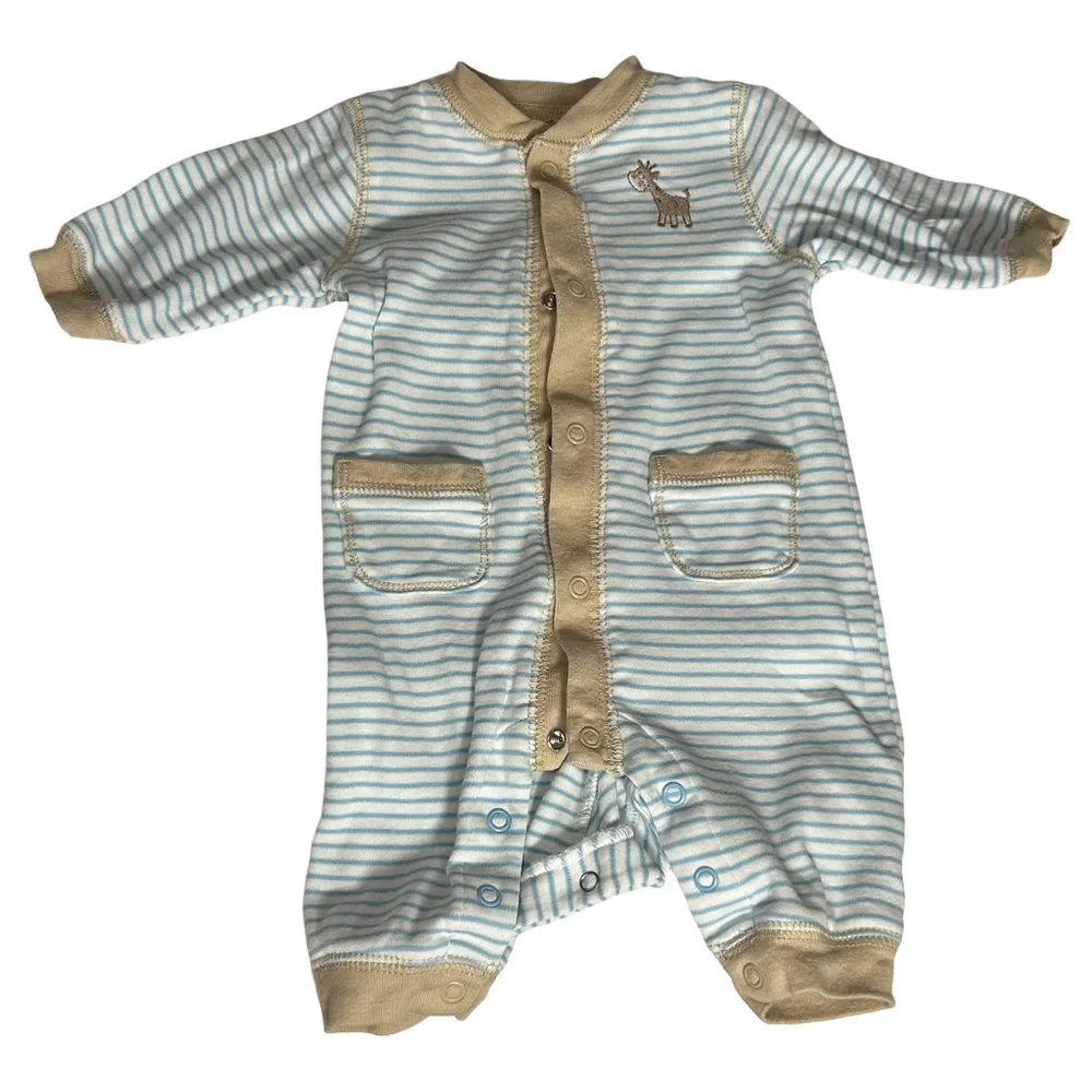 Carter's Blue and White Striped Newborn Onesie‎